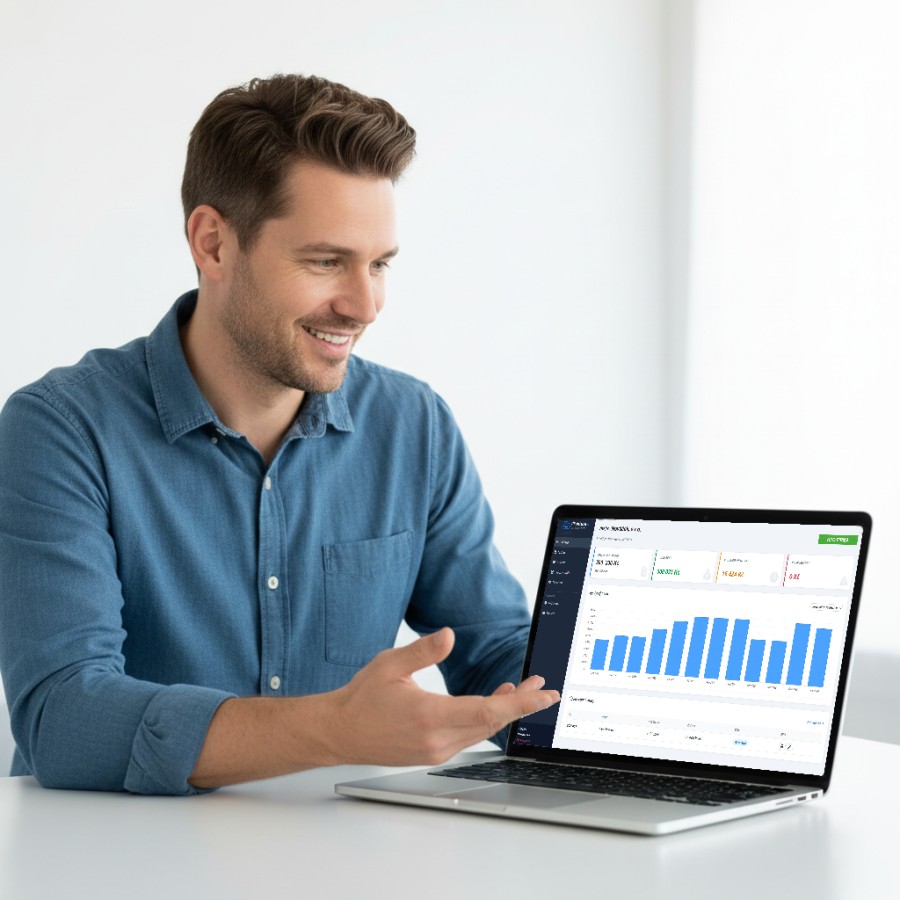 Podnikatel vystavující fakturu online pomocí fakturačního programu dFaktura.cz s automatickým QR kódem